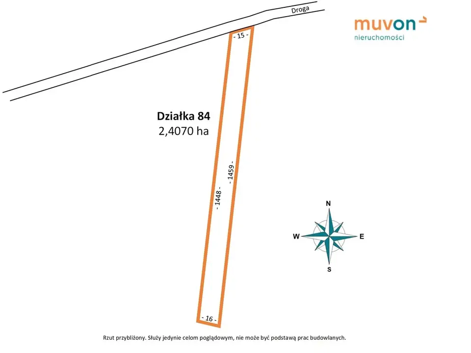 Działka rolna 2,41 ha, Longinówka