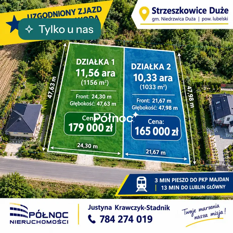 Działka budowlana 1 156 m², Strzeszkowice Duże