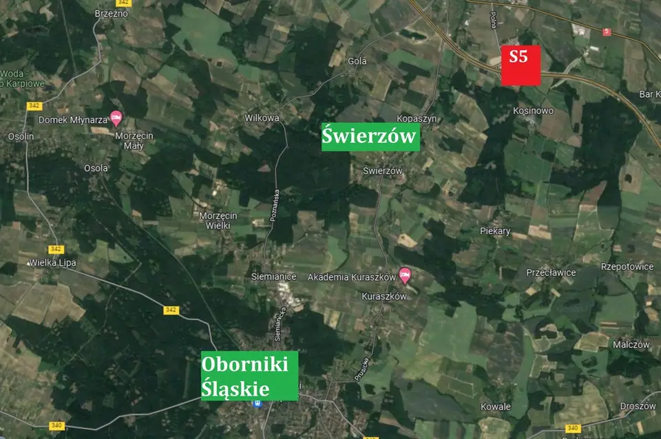 Działka budowlana 1 430 m², Oborniki Śląskie