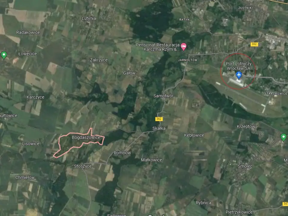 Działka budowlana 1 080 m², Bogdaszowice