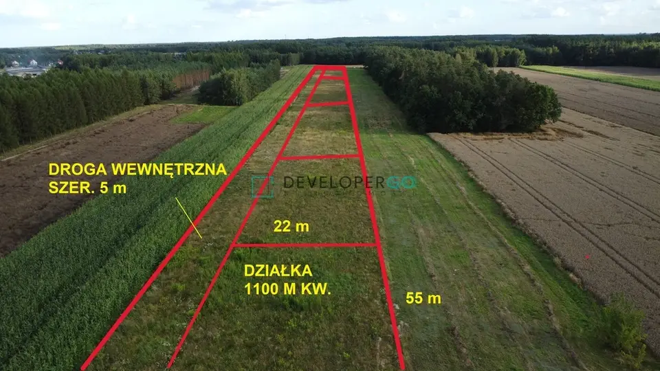 Działka budowlana 1 100 m², Dąbrówka-Wyłazy