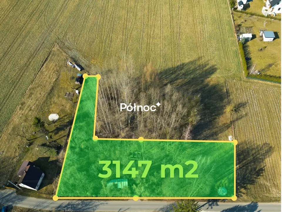 Działka budowlana 3 147 m², Wyrzyki
