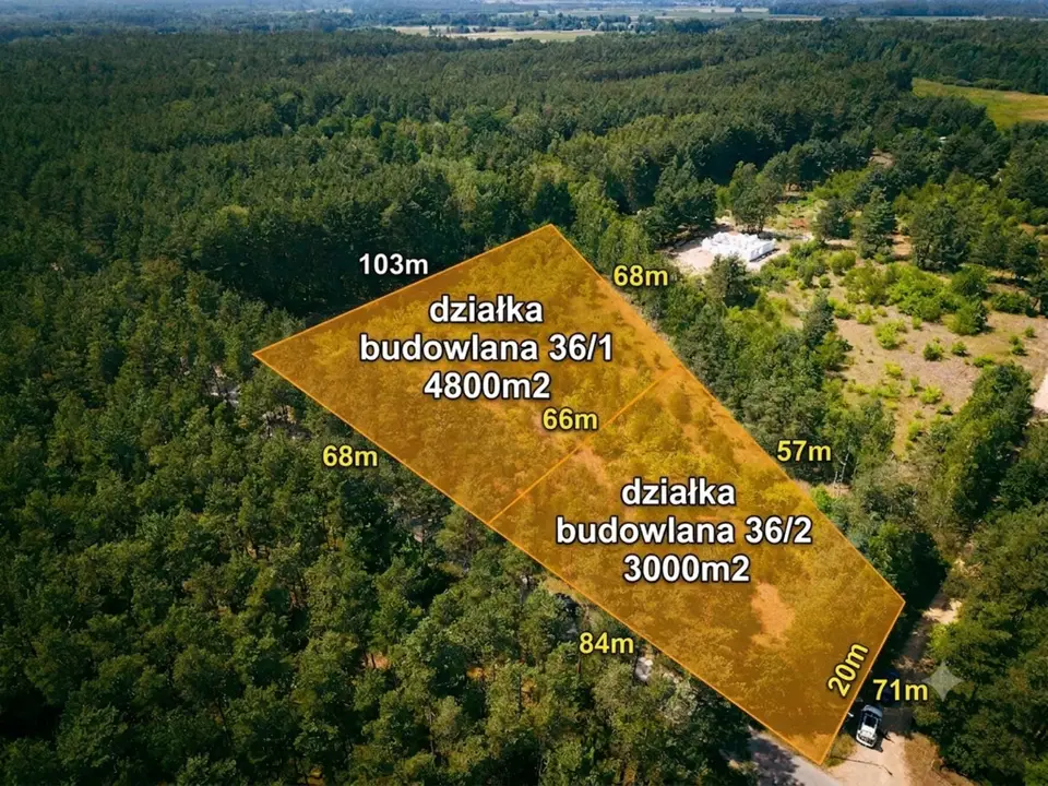 Działka budowlana 3 000 m², Osina