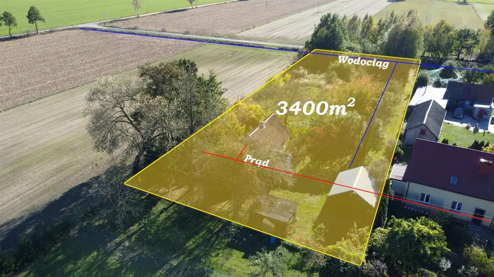 Działka siedliskowa i rolna 3 400 m², Wierzbówiec