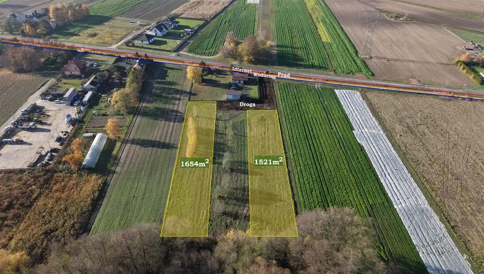 Działka budowlana 1 654 m², Bramki