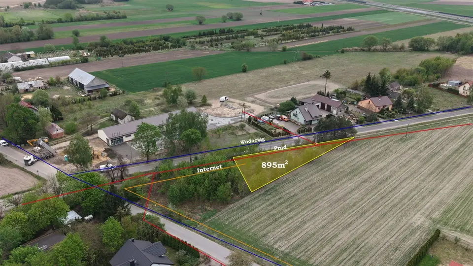Działka budowlana 895 m², Dłużniewo
