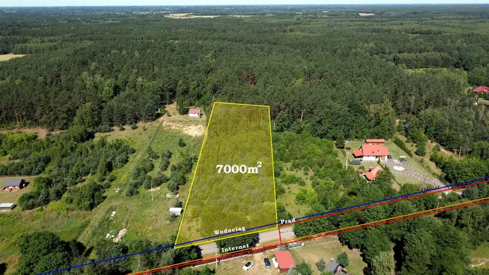 Działka budowlana i rekreacyjna 7 000 m², Grabie