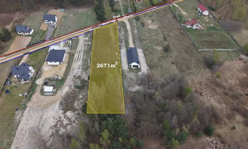 Działka budowlana 2 671 m², Augustówek