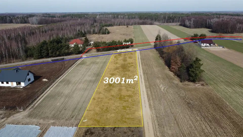 Działka budowlana 3 001 m², Stare Wrońska