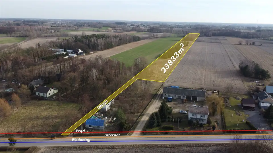 Działka siedliskowa, inwestycyjna i rolna 2,38 ha, Milewo