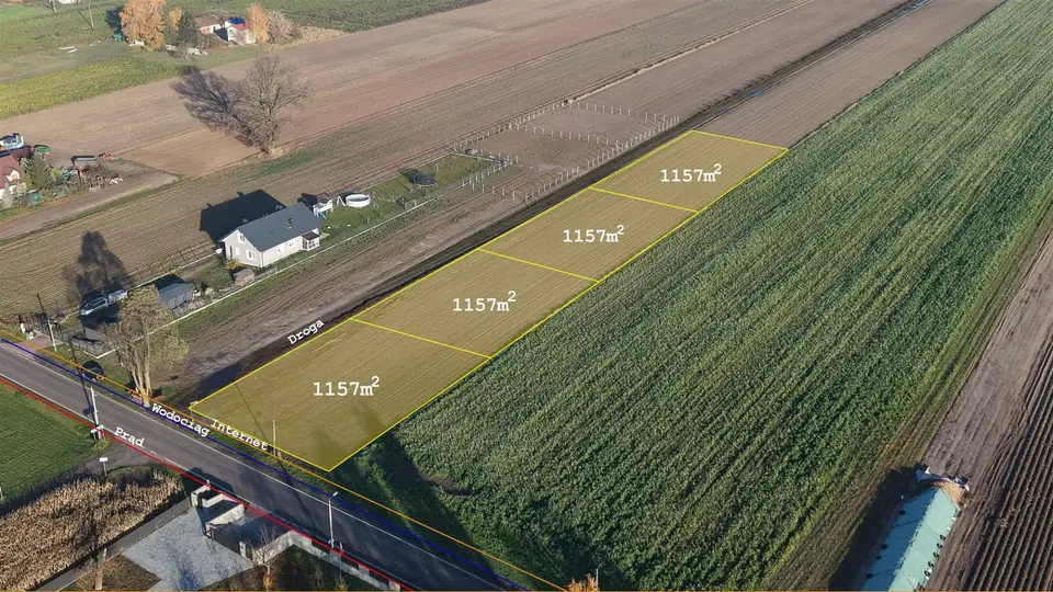 Działka budowlana 1 157 m², Czarnów-Towarzystwo