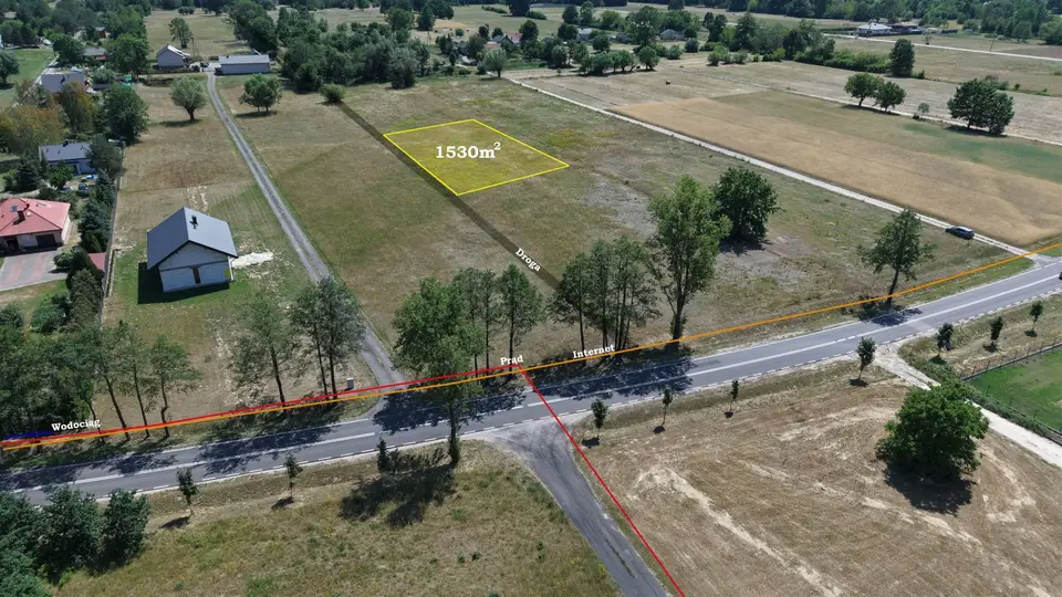 Działka budowlana 1 530 m², Nowe Gniewniewice