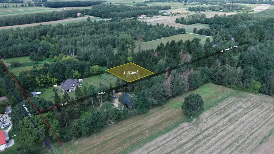 Działka budowlana 1 173 m², Pasikonie