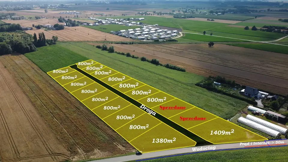 Działka budowlana 800 m², Szeromin
