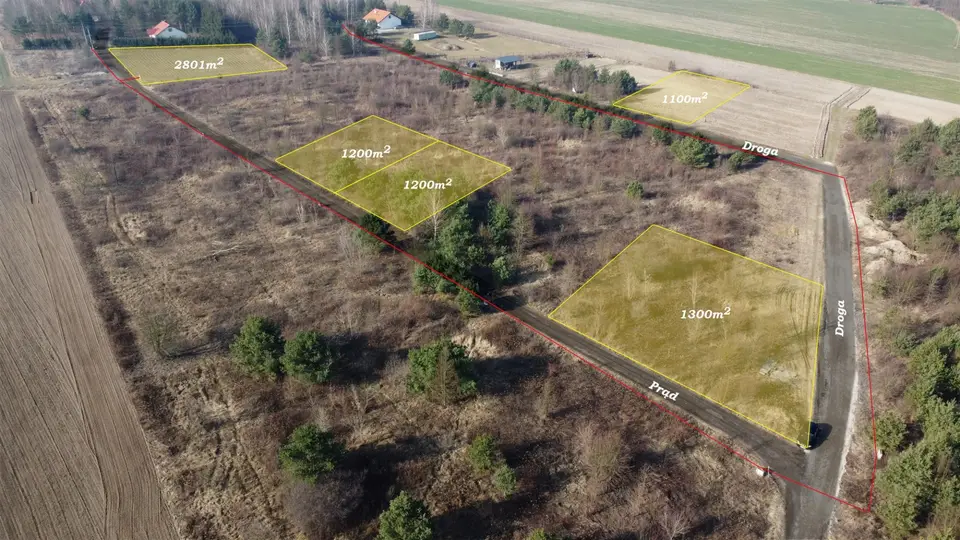Działka budowlana 2 801 m², Szczypiorno