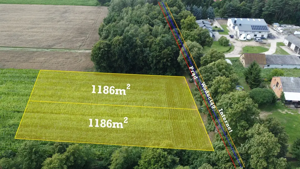 Działka budowlana 1 186 m², Biele