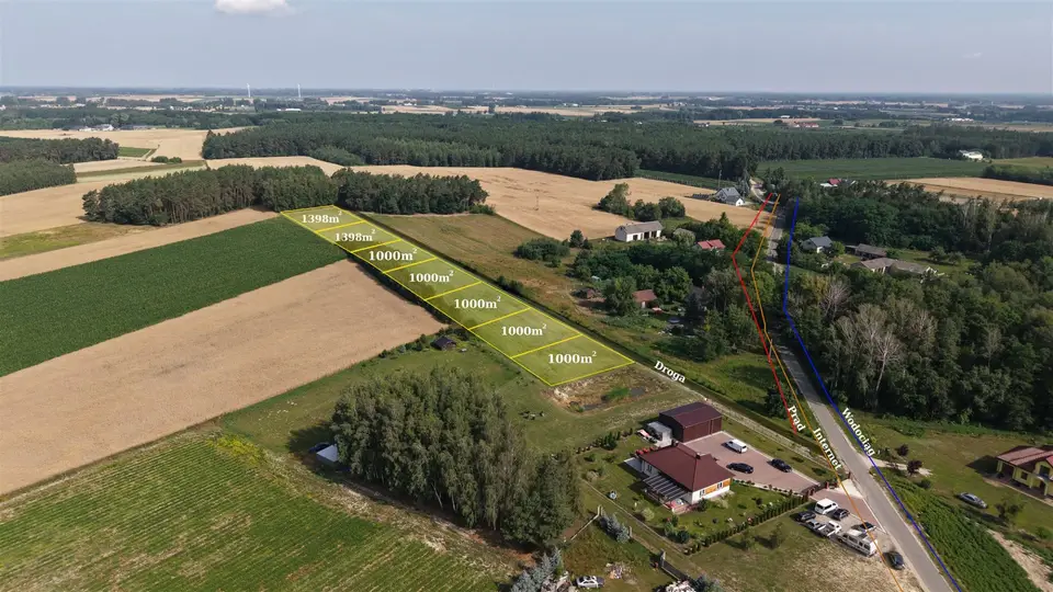 Działka budowlana 1 000 m², Przyborowice Dolne