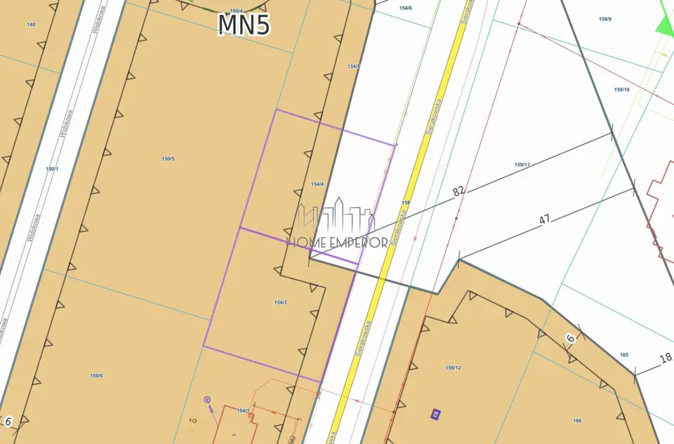 Działka budowlana 965 m², Dąbrowa
