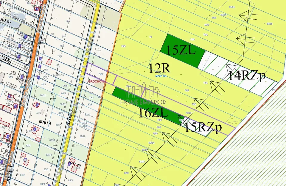 Działka budowlana i rolna 7 552 m², Grochowa