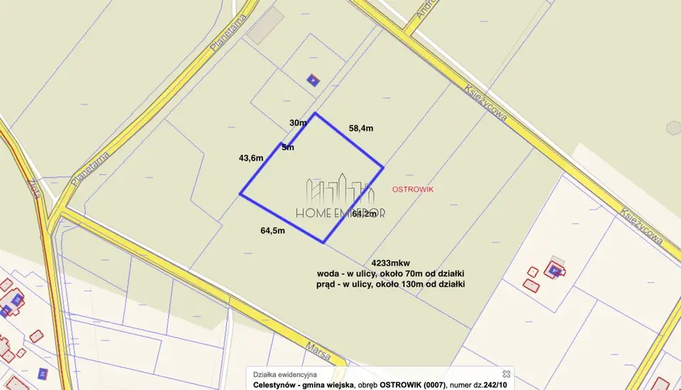 Działka budowlana i inwestycyjna 4 250 m², Ostrowik