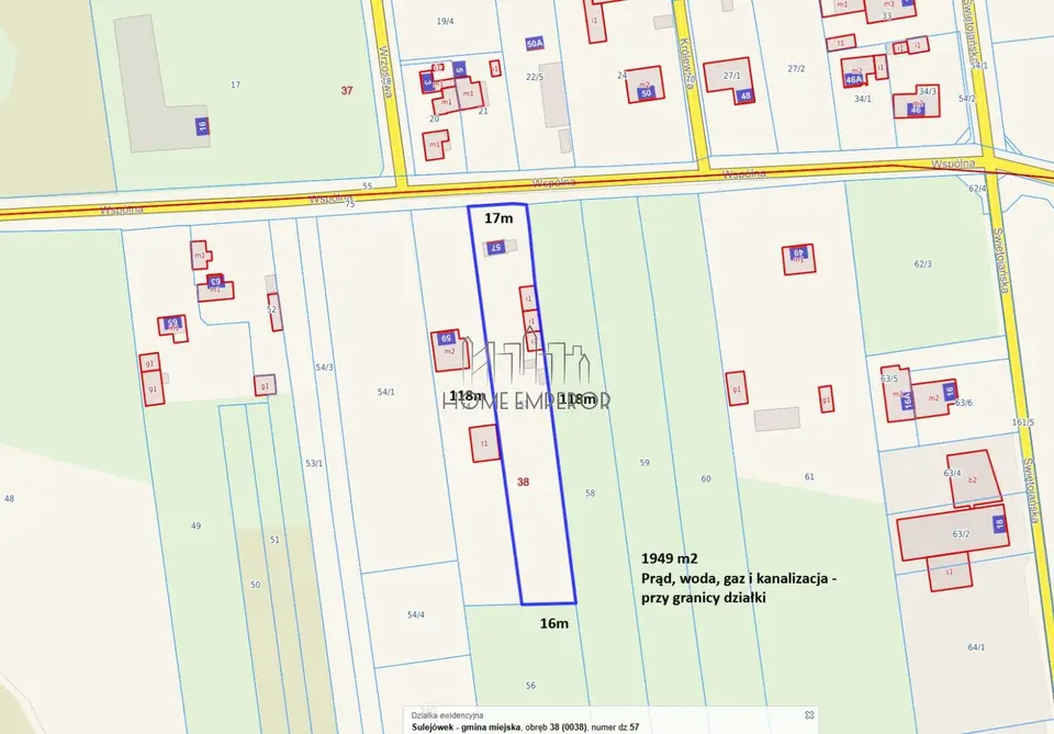 Działka budowlana 1 949 m², Sulejówek, Szkopówka