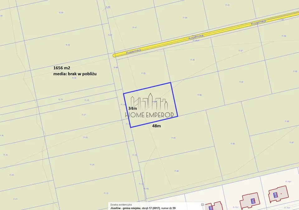 Działka leśna 1 656 m², Józefów