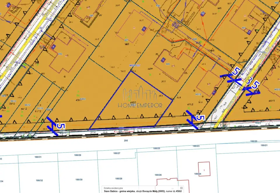 Działka budowlana 854 m², Borzęcin Mały