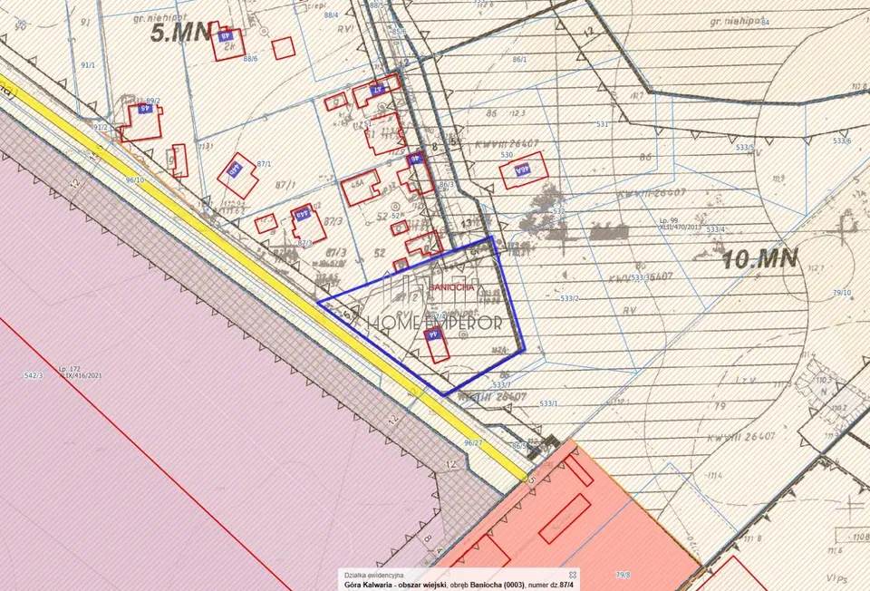 Działka budowlana 2 287 m², Baniocha