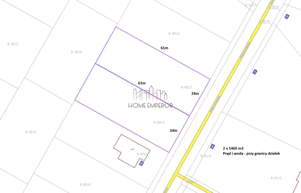 Działka budowlana 1 460 m², Glinianka