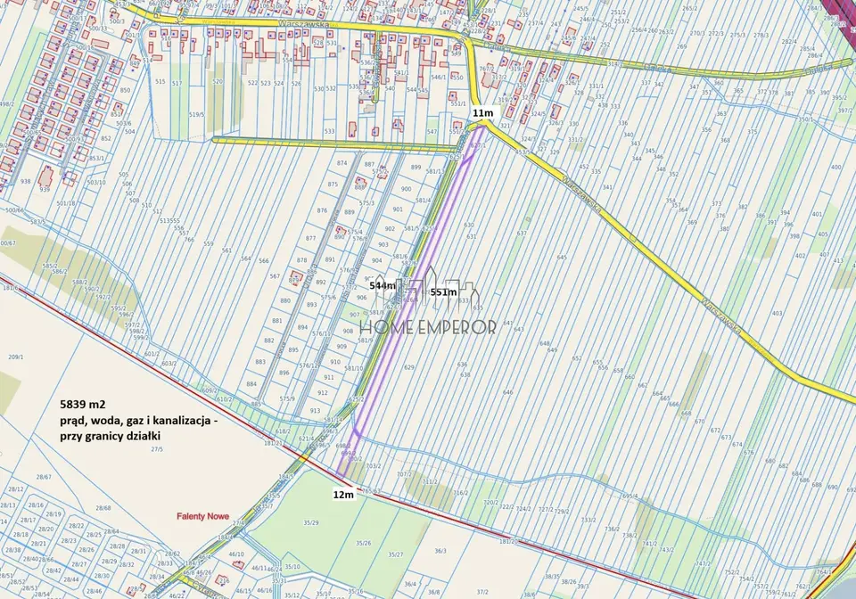 Działka rolna 5 839 m², Jaworowa