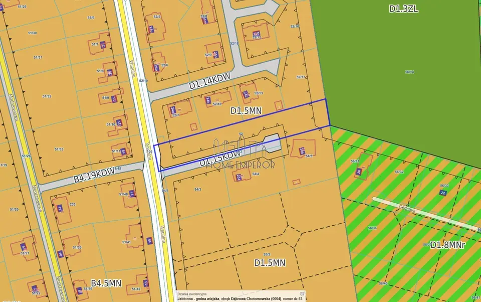 Działka budowlana 2 535 m², Dąbrowa Chotomowska
