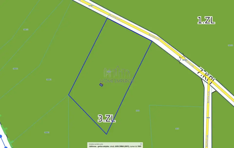 Działka leśna 2 800 m², Jabłonna