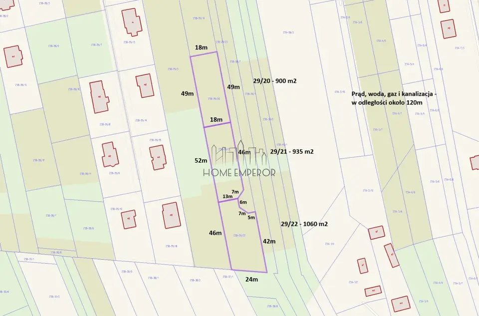 Działka budowlana 900 m², Otwock