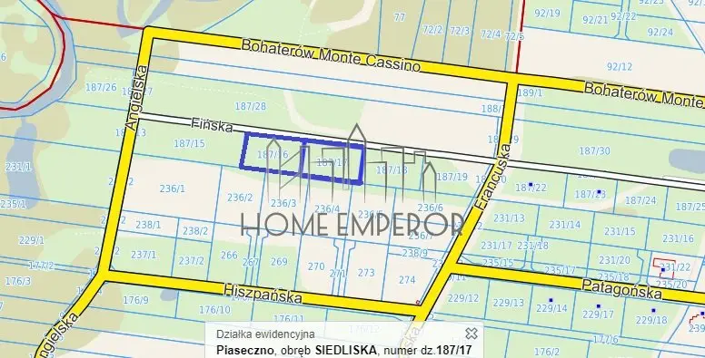 Działka budowlana 1 600 m², Siedliska