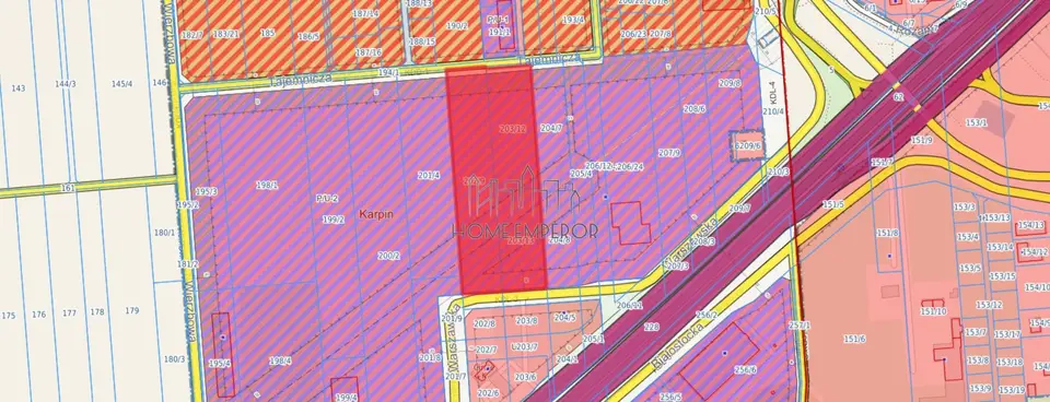 Działka inwestycyjna 2,26 ha, Karpin