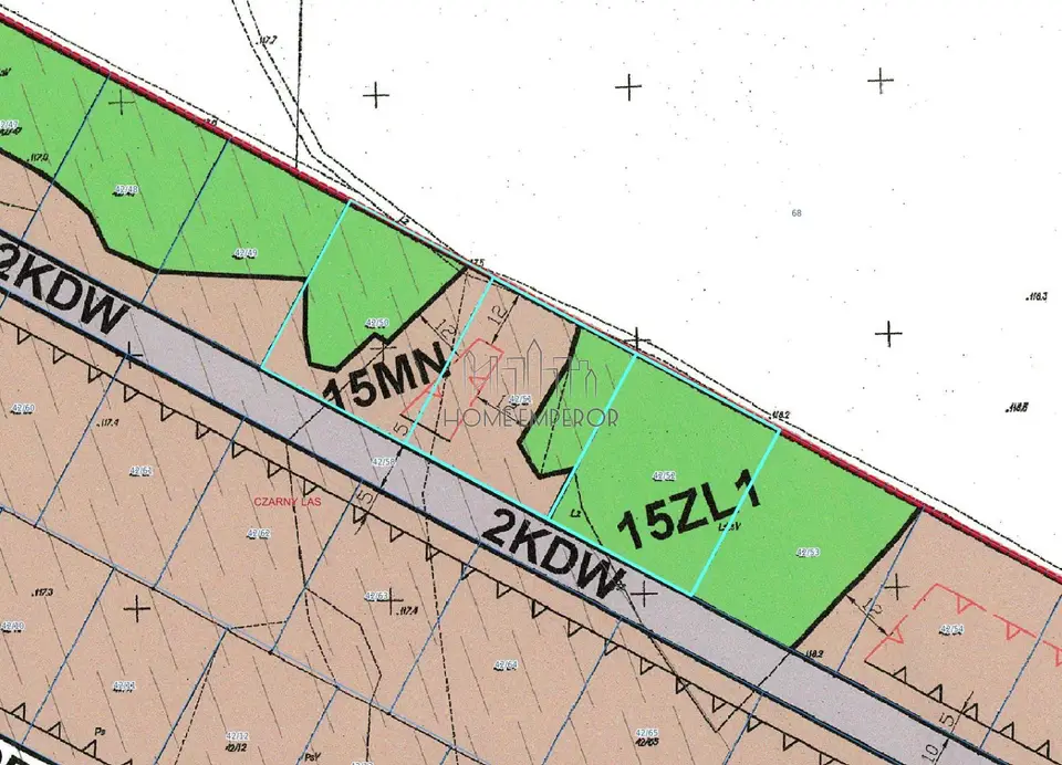 Działka budowlana 3 600 m², Czarny Las