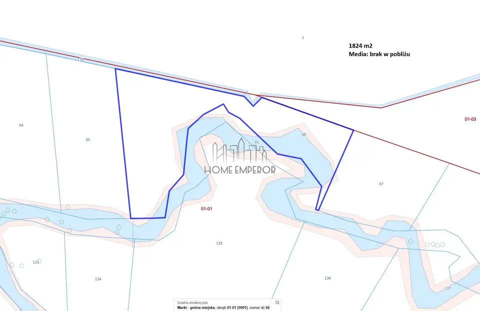 Działka rolna i leśna 1 824 m², Marki