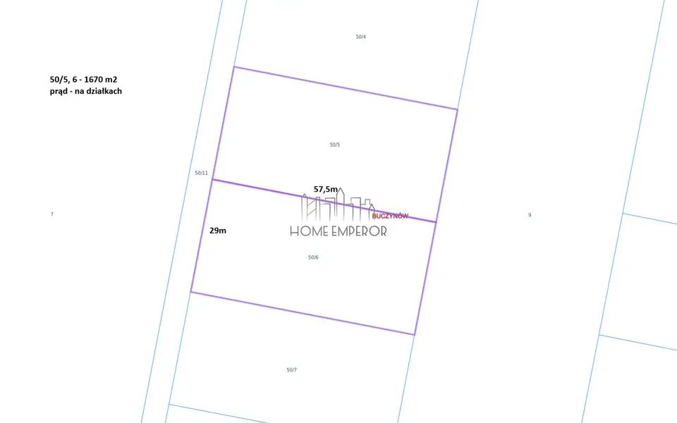 Działka budowlana 1 670 m², Buczynów