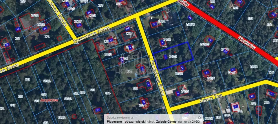 Działka budowlana 1 800 m², Zalesie Górne