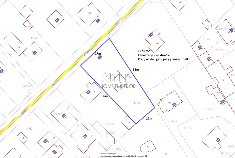 Działka budowlana 1 273 m², Józefów