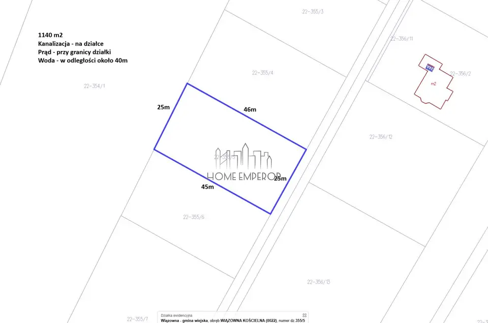 Działka budowlana 1 140 m², Wiązowna Kościelna