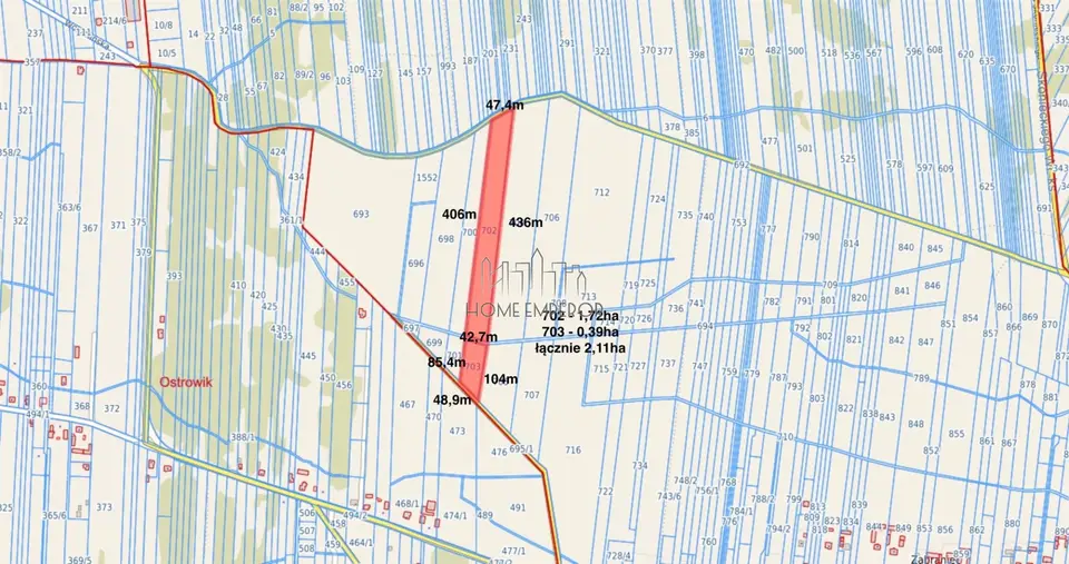 Działka budowlana i rolna 2,11 ha, Zabraniec