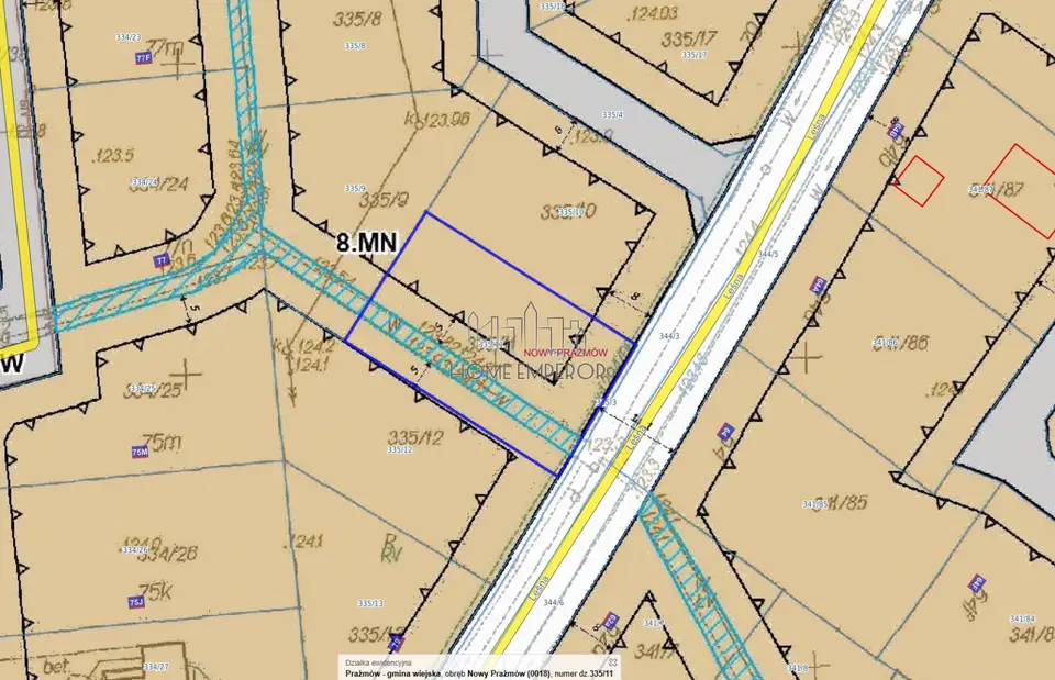 Działka budowlana 1 000 m², Nowy Prażmów