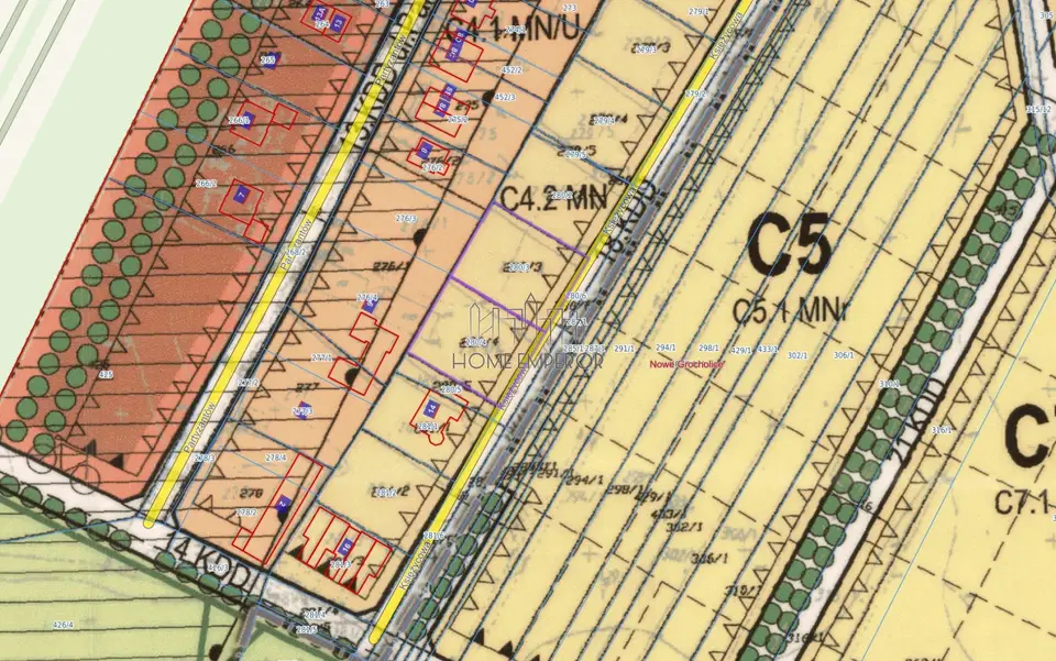 Działka budowlana 1 000 m², Nowe Grocholice