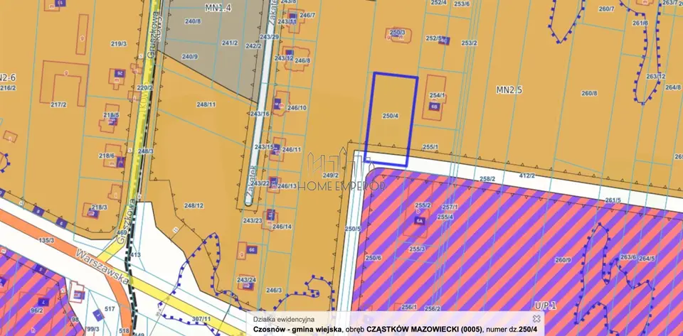 Działka budowlana 1 829 m², Cząstków Mazowiecki