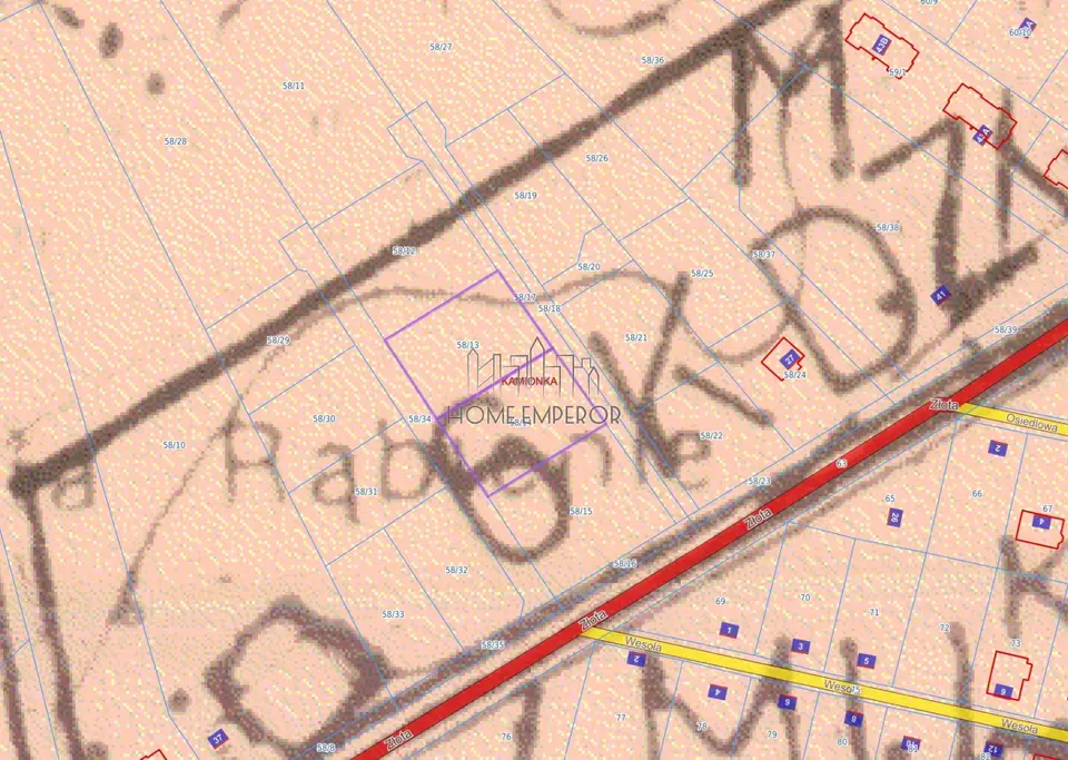Działka budowlana i inwestycyjna 1 100 m², Kamionka
