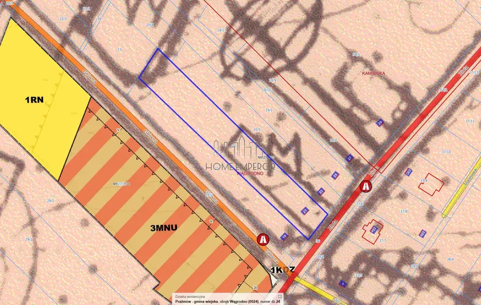 Działka budowlana 3 900 m², Wągrodno