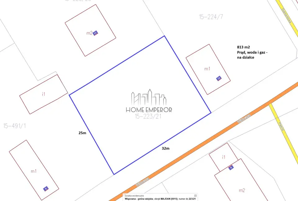 Działka budowlana 813 m², Majdan
