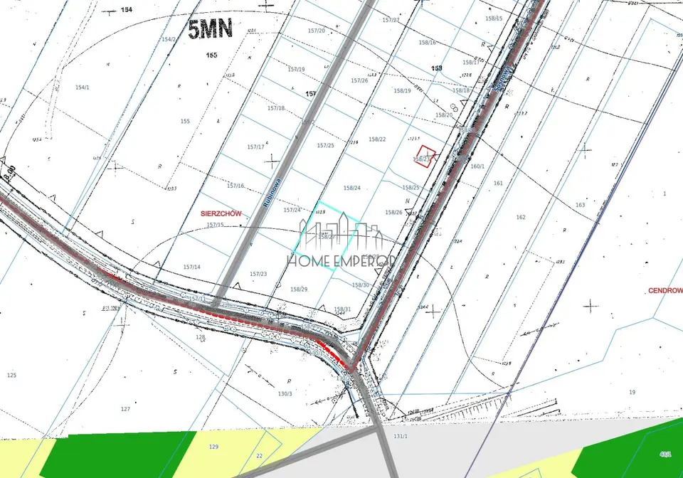 Działka budowlana 1 010 m², Sierzchów