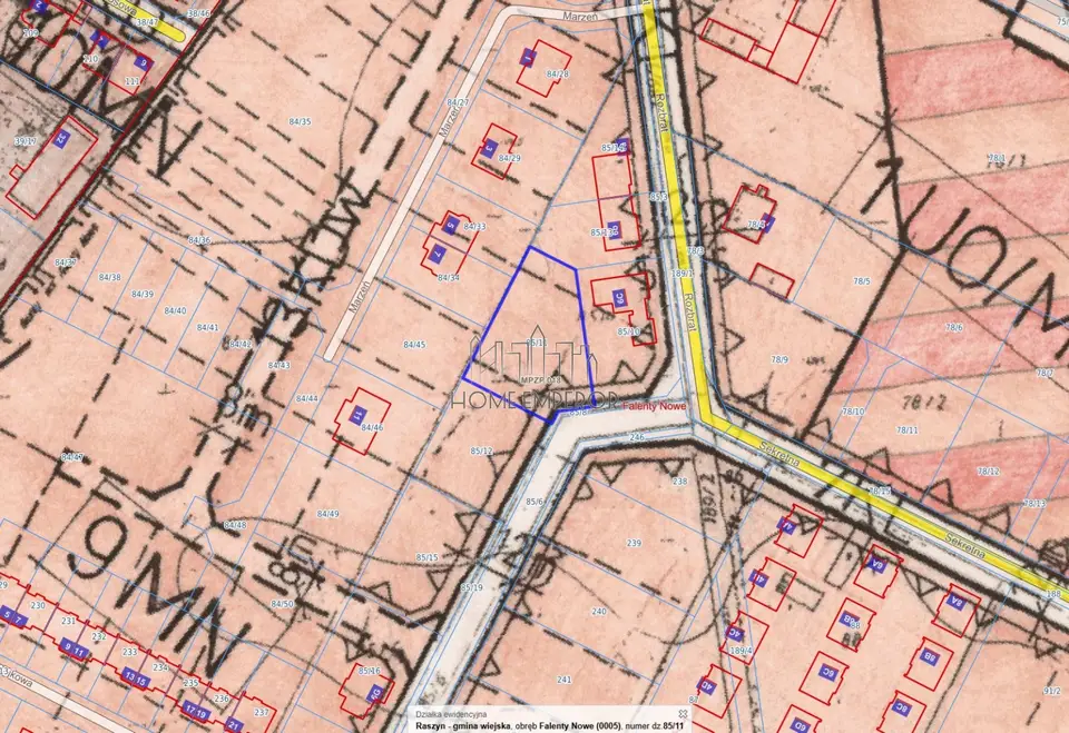Działka budowlana 1 264 m², Falenty Nowe